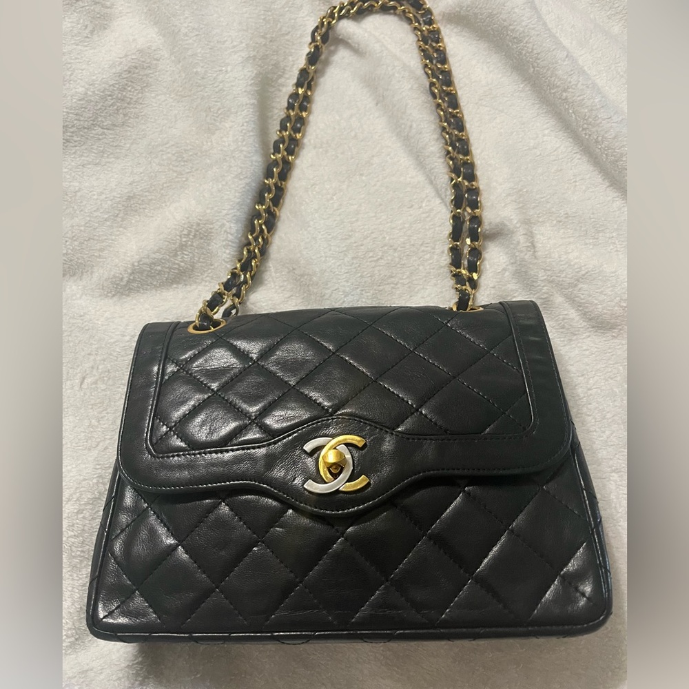 Vintage Black Chanel mini Double Flap